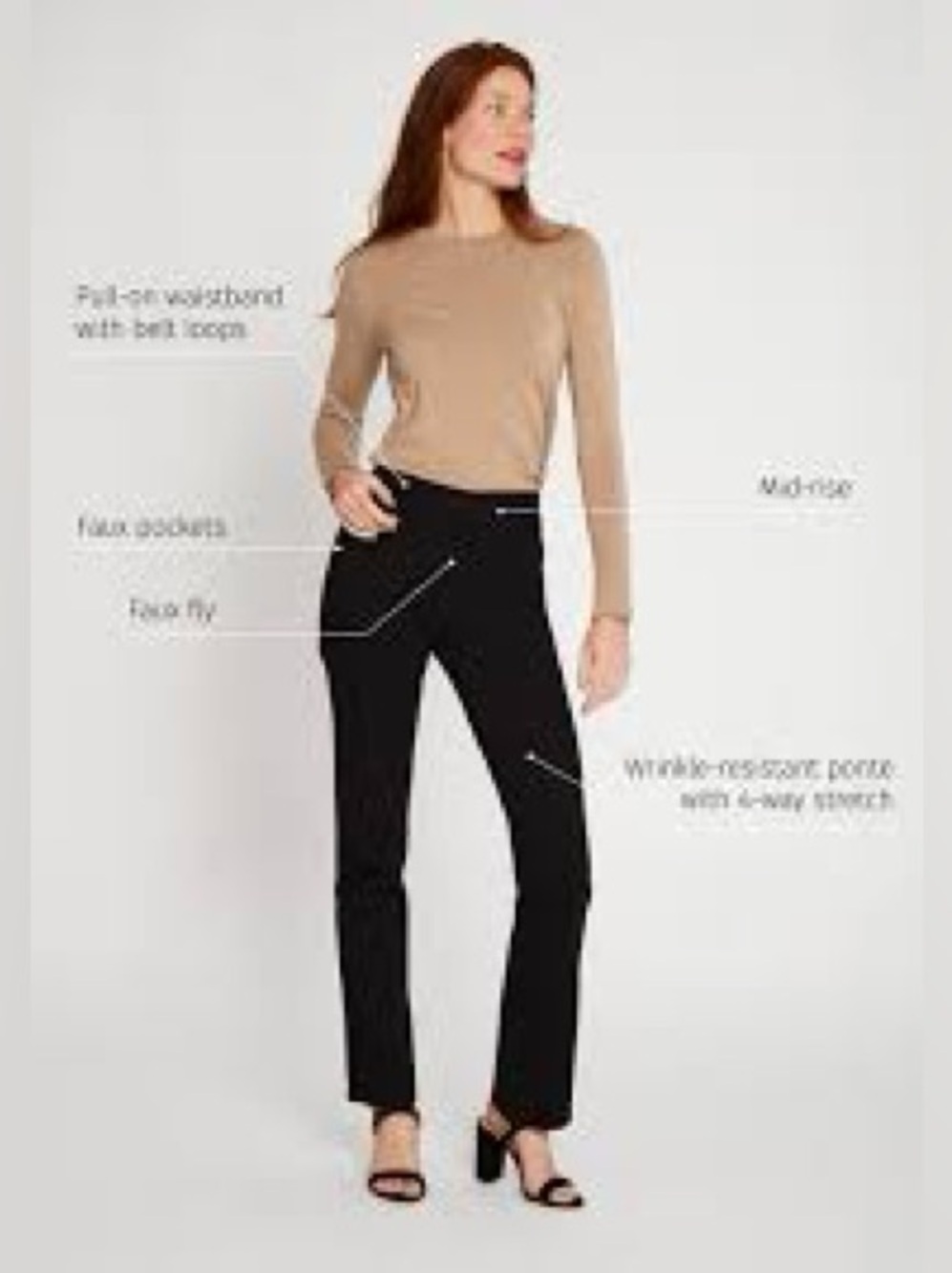 Betabrand classic dress pants yoga straight leg pants long